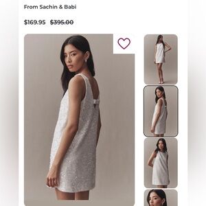 Sachin & Babi white sequin mini wedding dress 12 L